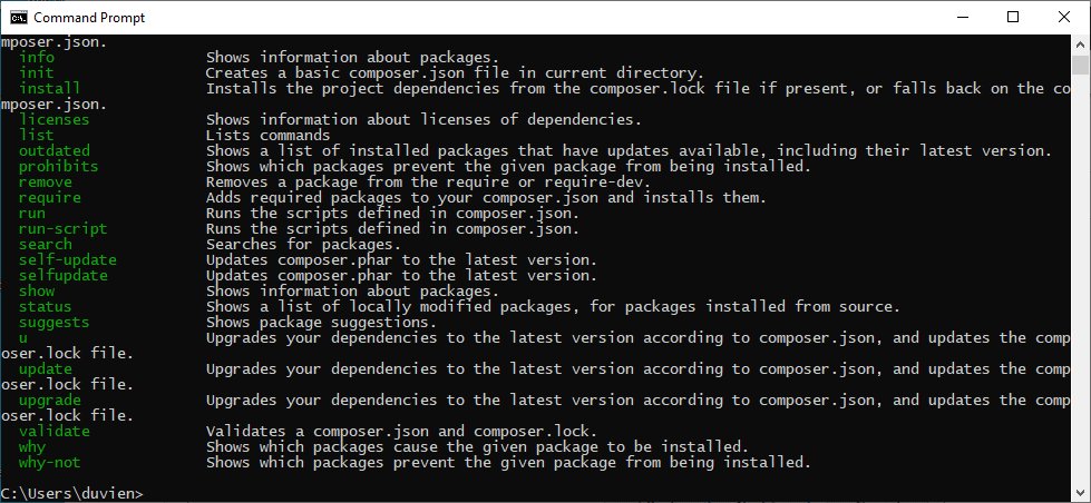 composer in command prompt