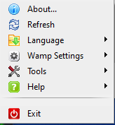 WAMP - Right-click button menu display