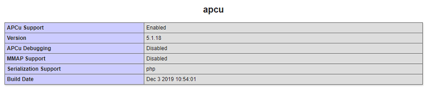 WAMP - APCu PHP
