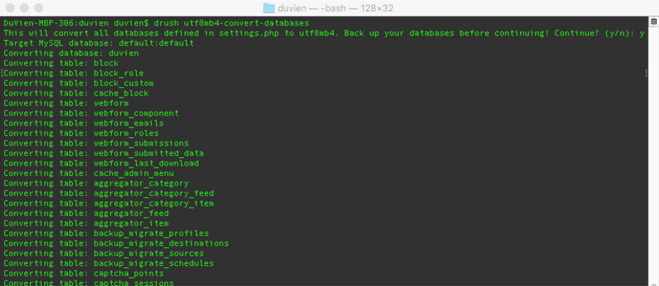 drush convert db tables to full utf-8