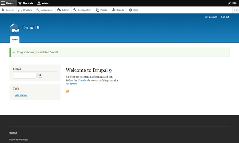 Drupal Welcome page